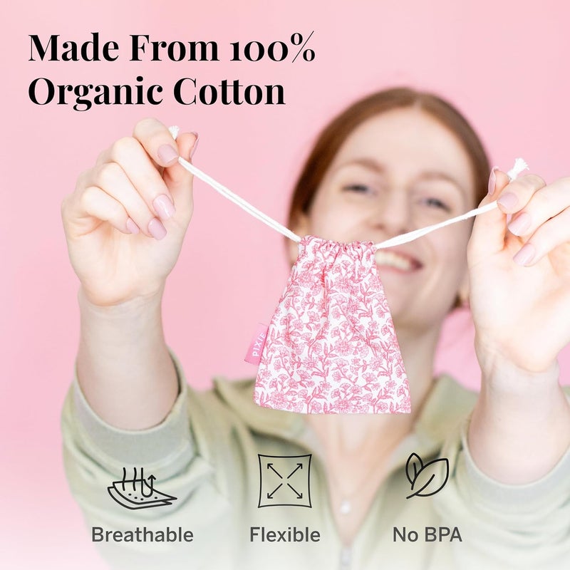 Pixie Cup Pixie Menstrual Cup Storage Bag Case - 100% Organic Cotton Reusable Holder for Period Cups, Discs, and Kegel Balls - Store After Using Sterilizer or Wash - Container to Keep Menstrual Cup Cleaner - Image 2